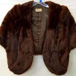 Vintage Nelson's Brown Nutria Fur Shoulder Wrap Cape